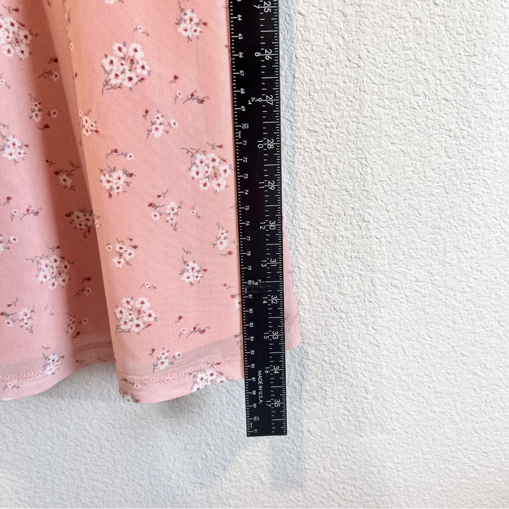 Forever 21 Floral Lace Trim Cami Slip Dress Pink Mini S Coquette Feminine - Picture 8 of 10